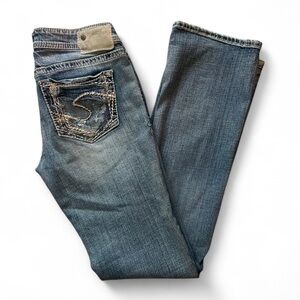 Silver Jeans Vintage embroidered Y2K Stylish Blue Denim size 27 x L33